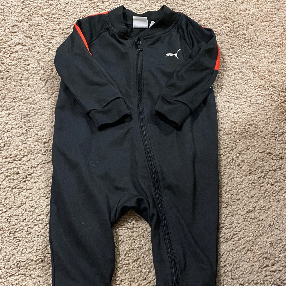 Puma Kids Black Footie with Red Accents